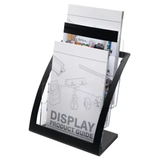 Brosjyreholder 3xA4, Akryl/ Sort
