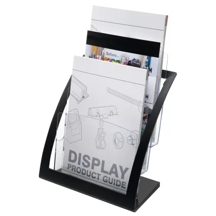 Brosjyreholder 3xA4, Akryl/ Sort
