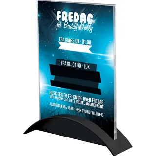 Meny-/brosjyreholder Rocket A5,Akryl/Sort holder,Stående