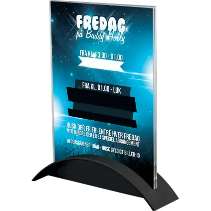 Meny-/brosjyreholder Rocket A5,Akryl/Sort holder,Stående