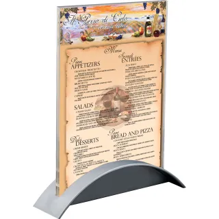 Meny-/brosjyreholder Rocket A5,Akryl/Grå holder,Stående