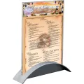 Meny-/brosjyreholder Rocket A5,Akryl/Grå holder,Stående