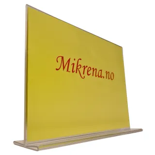 Brosjyre-/menyholder A3, 3mm, rett"T"Liggende