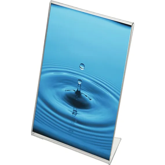 Brosjyre-/menyholder A6/A5,B:105 H:210mm, 2mm, skrå"L"