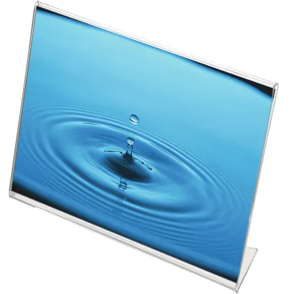 Brosjyre-/menyholder A5/A6,B:210 H:105, 2mm, skrå"L"