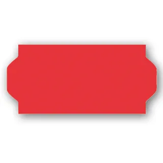 Fluoretikett 26x12 - Rød Avtakbar