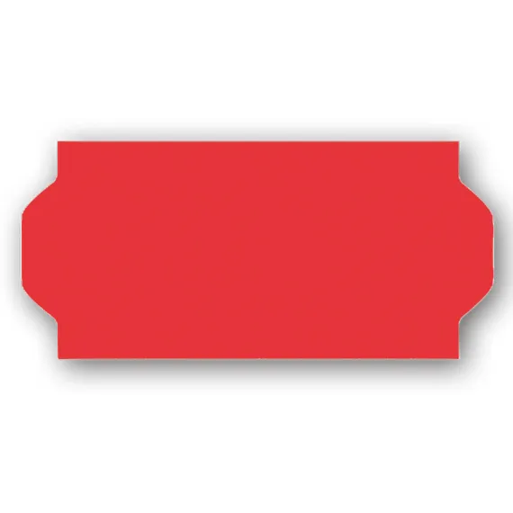 Fluoretikett 26x12 - Rød Avtakbar