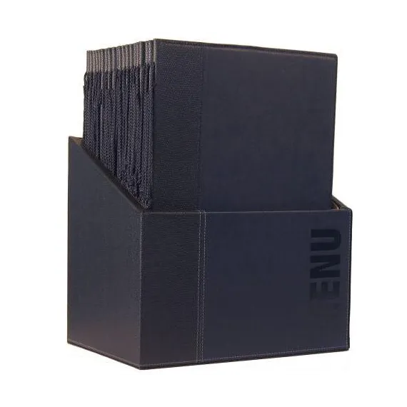 Menymappe Trendy A4,Blå,20 stk i oppbevaringsboks