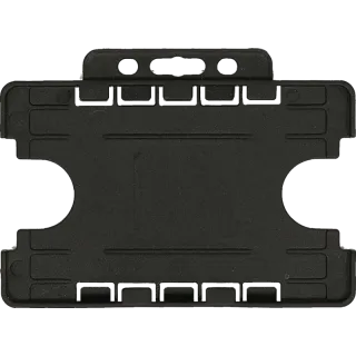 Kortholder 55 x 85mm, Dobbelsidig, feste langside, Sort