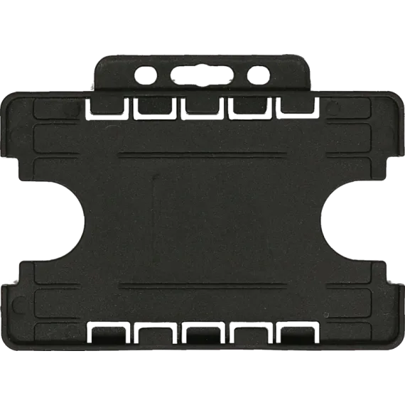 Kortholder 55 x 85mm, Dobbelsidig, feste langside, Sort