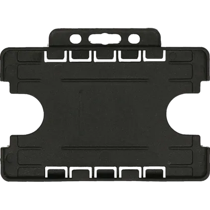 Kortholder 55 x 85mm, Dobbelsidig, feste langside, Sort