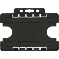 Kortholder 55 x 85mm, Dobbelsidig, feste langside, Sort