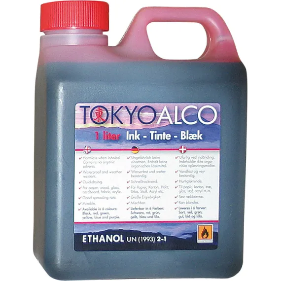 Tusjvæske Tokyo Alco Rød 1ltr