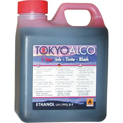 Tusjvæske Tokyo Alco Rød 1ltr