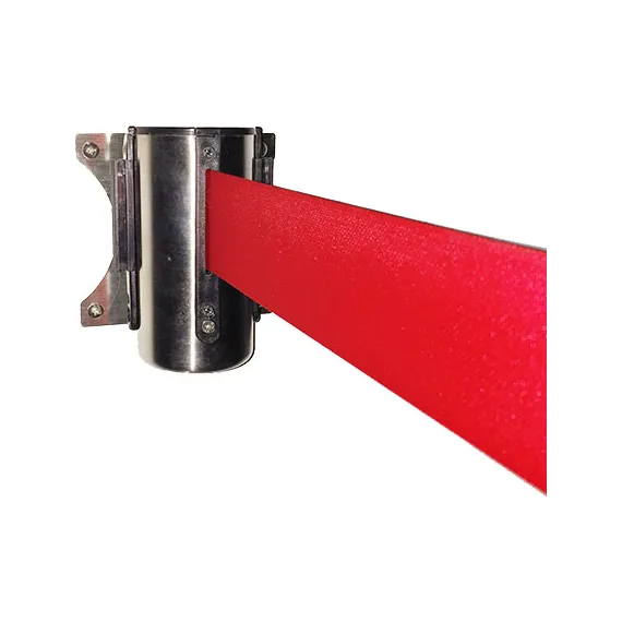 Sperrebånd DSE Vegg 3,0m Rødt band,sølvfarget spole