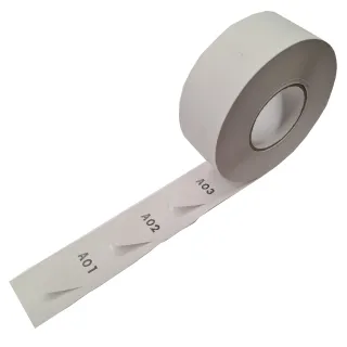 Kønummerlapp Manuell,Hvit, 2000 stk