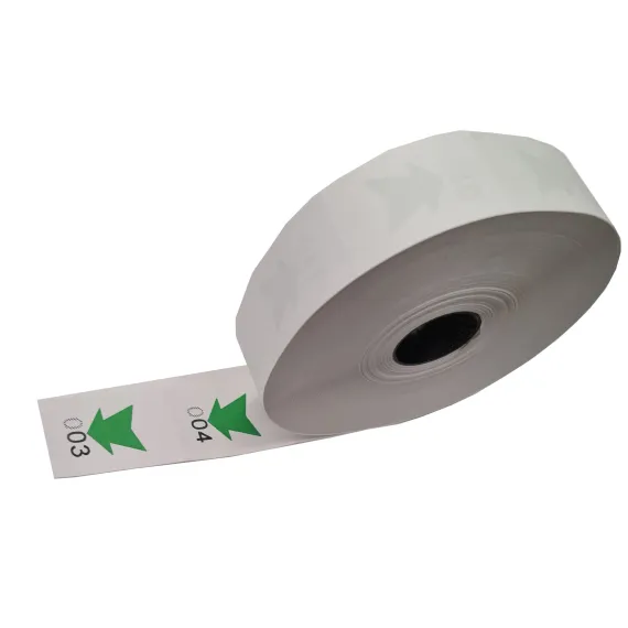 Kønummerlapp for fremtrekk,Hvit,Grønn pil, 4000stk