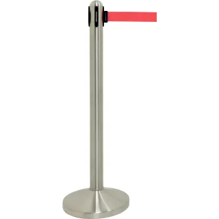 Sperrebånd Securit Gulv 2,1m Rødt bånd, Stål stolpe