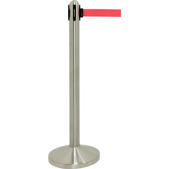 Sperrebånd Securit Gulv 2,1m Rødt bånd, Stål stolpe