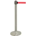 Sperrebånd Securit Gulv 2,1m Rødt bånd, Stål stolpe