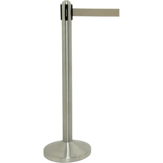 Sperrebånd Securit Gulv 2,1m Grått bånd, Stål stolpe