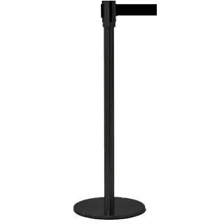 Sperrebånd DSE Gulv, 3,0m Sort bånd, Sortlakkert stolpe