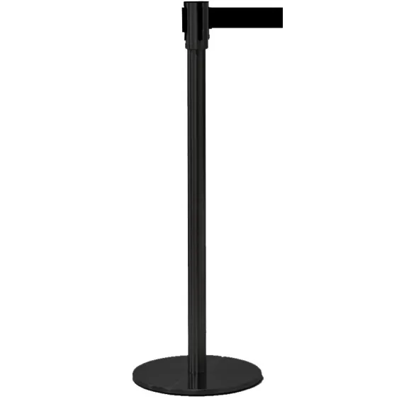 Sperrebånd DSE Gulv, 3,0m Sort bånd, Sortlakkert stolpe