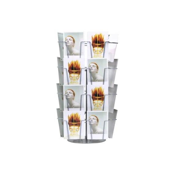 Brosjyrekarusell Bord,24xA6,Sølvgrå