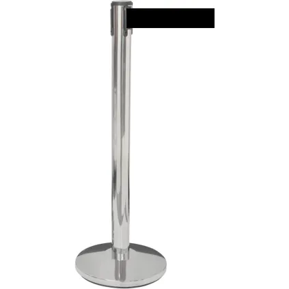 Sperrebånd DSE Gulv, 3,0m 3m sort band, Sølvfarget stolpe