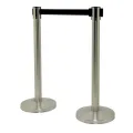 Sperrebånd Securit Gulv 2,1m Sort bånd, Stål stolpe 2 stk