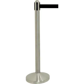 Sperrebånd Securit Gulv 2,1m Sort bånd, Stål stolpe