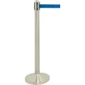Sperrebånd Securit Gulv 2,1m Blått bånd, Stål stolpe