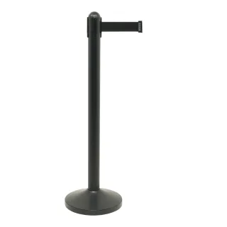 Sperrebånd Securit Gulv 2,1m Sort bånd, Sort stolpe