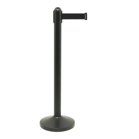 Sperrebånd Securit Gulv 2,1m Sort bånd, Sort stolpe