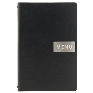 Menymappe Raw A4, Sort Lær