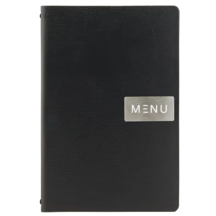 Menymappe Raw A4, Sort Lær