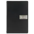 Menymappe Raw A4, Sort Lær