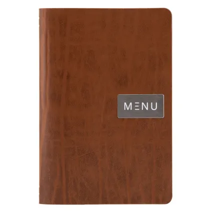 Menymappe Ruga A4, Brunt Lær