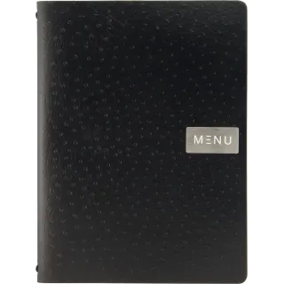 Menymappe Ego A4, Sort Lær