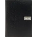 Menymappe Ego A4, Sort Lær