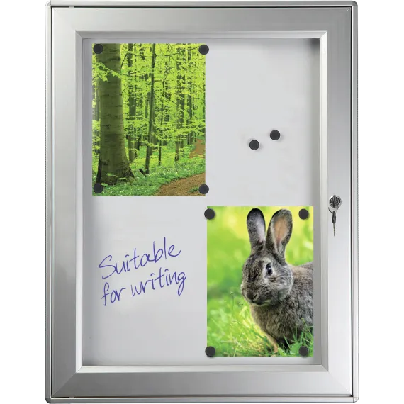 Infoskap m/lås Whiteboard magnetisk 59x76cm