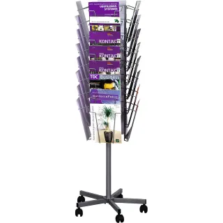 Brosjyrekarusell Gulv 32xA4,Sølvgrå