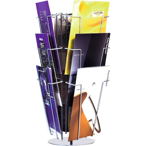 Brosjyrekarusell Bord,9xA4,sølvgrå