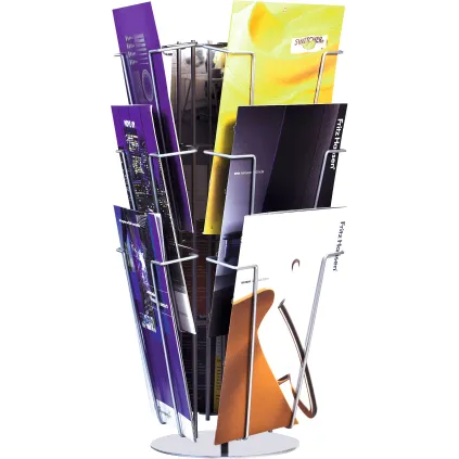Brosjyrekarusell Bord,9xA4,sølvgrå