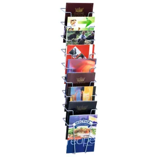 Brosjyrestativ vegg,9xA5,Sølvgrå