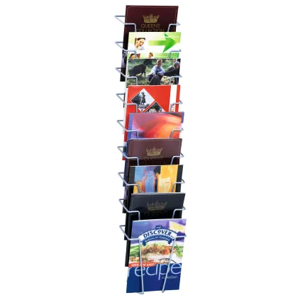 Brosjyrestativ vegg,9xA5,Sølvgrå