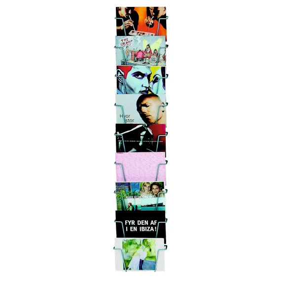 Brosjyrestativ vegg,9xA6,Sølvgrå