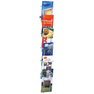 Brosjyrestativ vegg,6x1/3 A4,Sølvgrå