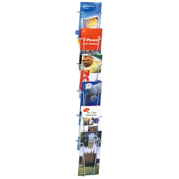 Brosjyrestativ vegg,6x1/3 A4,Sølvgrå