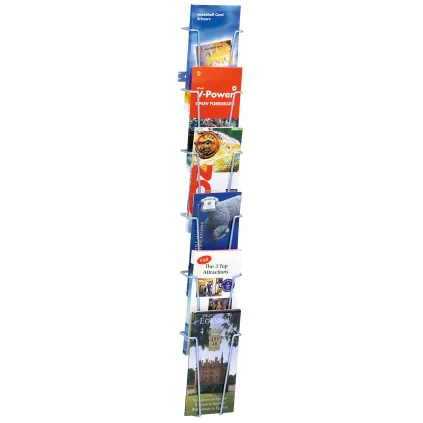 Brosjyrestativ vegg,6x1/3 A4,Sølvgrå